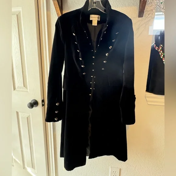 Vintage Pure Badass Rare Flawless Velvet Steampunk/Military Long Jacket